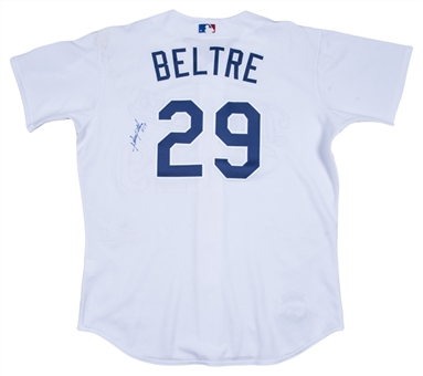 2003 Adrian Beltre Game Used & Signed Los Angeles Dodgers Home Jersey From "Shirts-Off-Their-Backs" Night on 8/10/2003 (Sports Investors, Beckett & Letter of Provenance) 